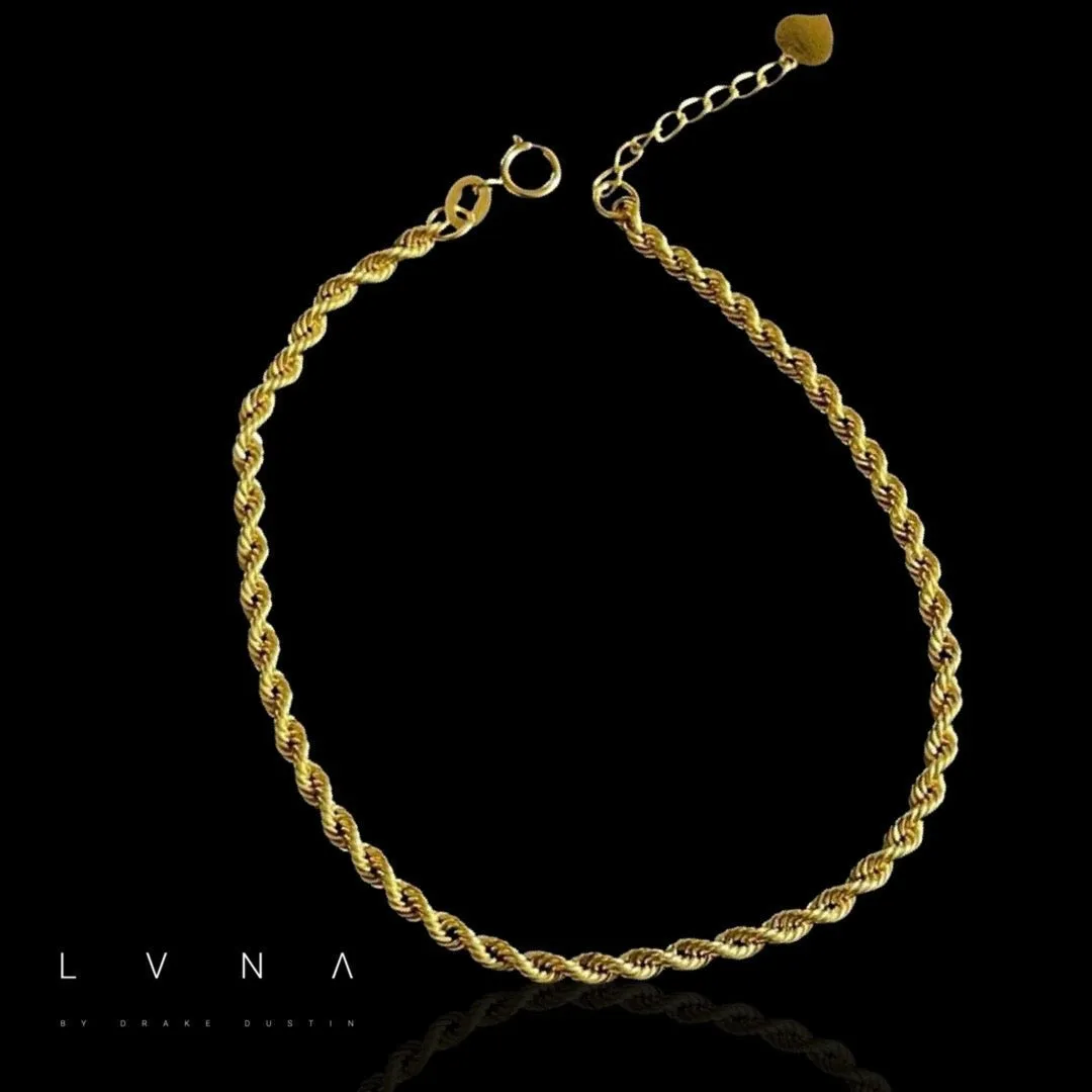 #GOLD2024 | Unisex Golden Rope Chain Bracelet 18kt 7”- 7.5”