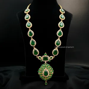 Exquisite Jyothika Emerald Long Necklace