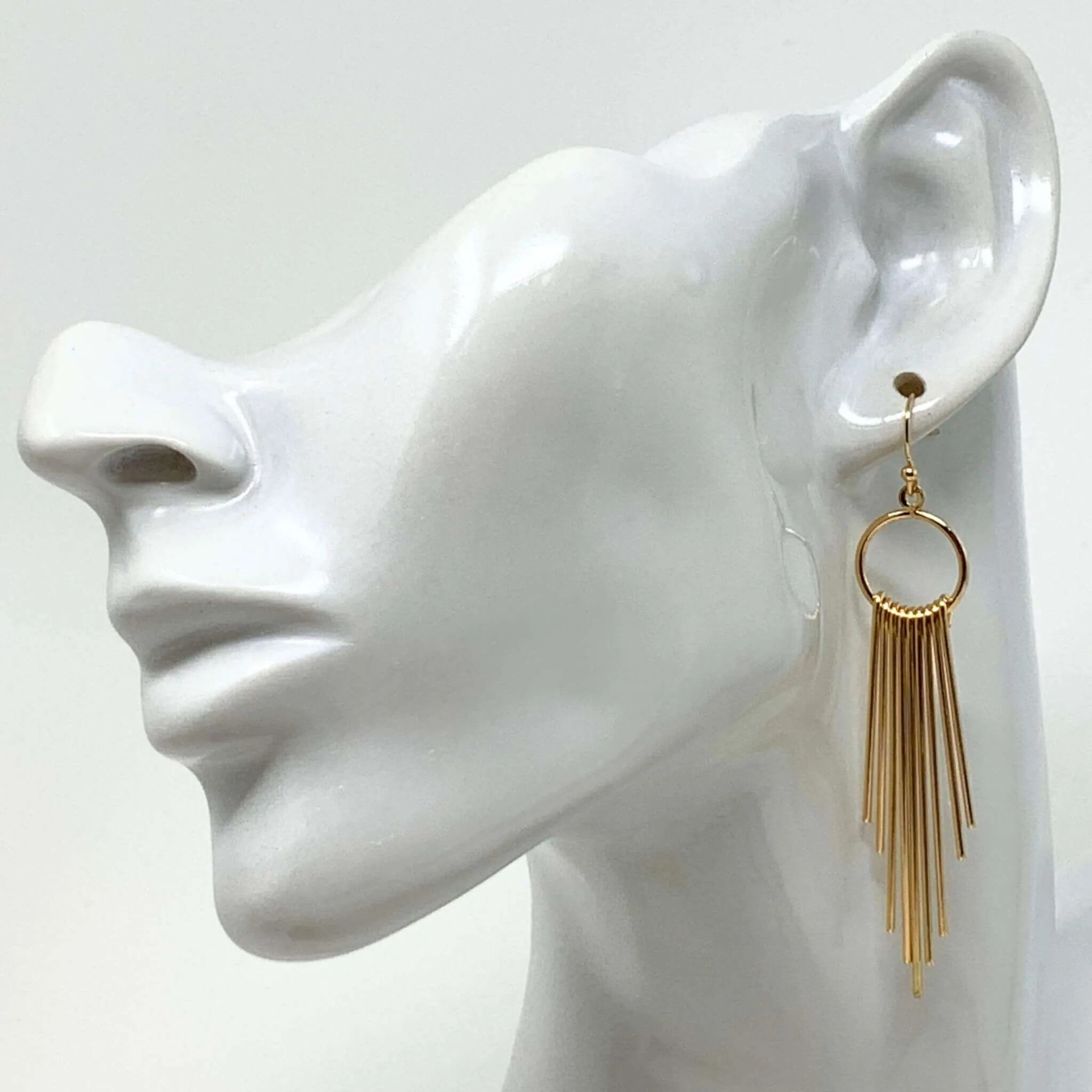 Long Metal Tassel Earrings