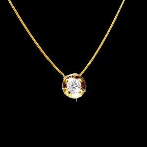 #LoveLVNA | Classic 0.50ct Face Round Solitaire Floater Diamond Necklace 18” 18kt Chain