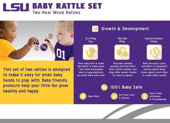 LSU Tigers - Baby Rattles 2-Pack