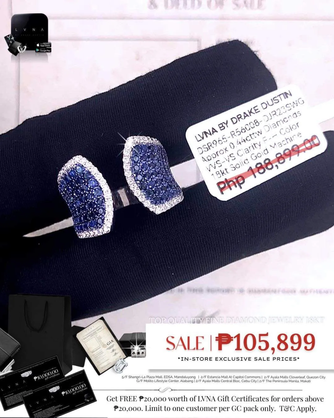 #LVNA2024 | Blue Sapphire Paved Diamond Ring 18kt