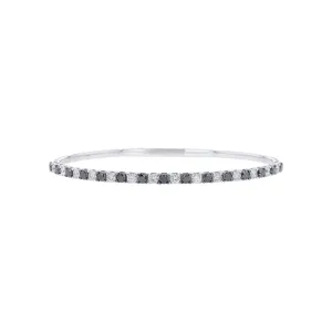 Maren Black & White Diamond Bangle Bracelet