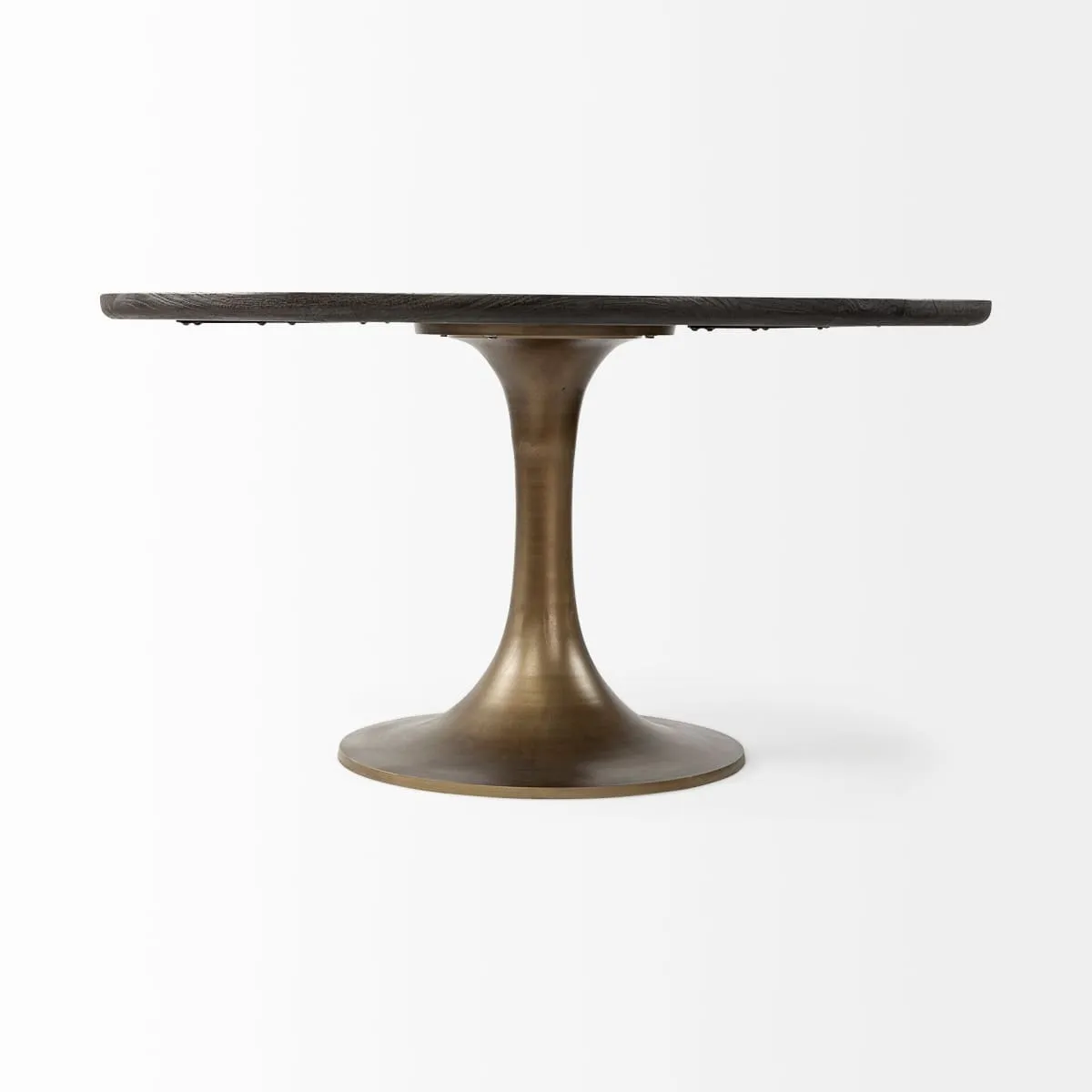 McLeod Dining Table Brown Wood | Gold Metal