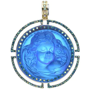 Mystic Dream Angel Deco 35mm Magnetic Enhancer (Goldtone/Mystic Blue Sphinx)