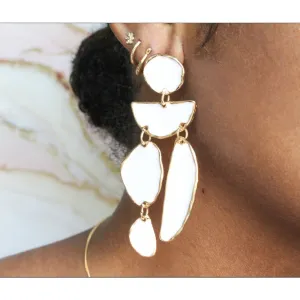 Noonday White & Gold Statement Earrings