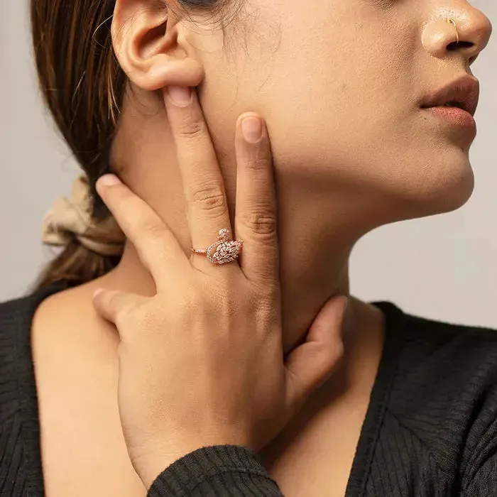 Opulent Avian Rose Gold Ring