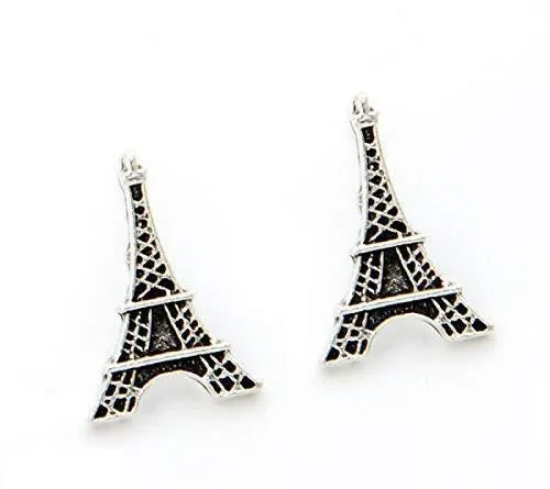 Oxidised Silver Plated Eiffel Tower Shaped Studs Light Weight Earring | Dally wear earrings