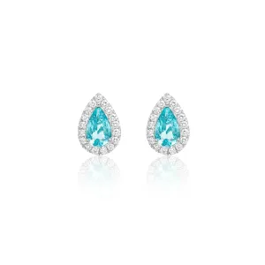 Paraiba Tourmaline Pear Stud Earrings