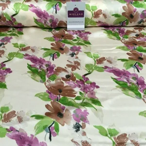 Pastel Floral Silky Satin printed Dress fabric 147 cm Wide MR1132 Mtex