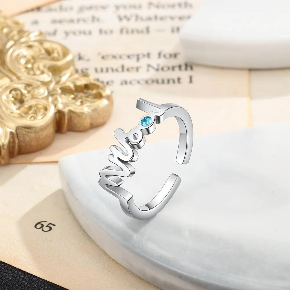 Exquisite Personalized 925 Sterling Silver Mrs Ring - Classic Womens Band Jewelry