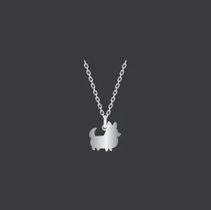 PREORDER: Corgi Things Necklace | Corgi With Tail | Sterling Silver