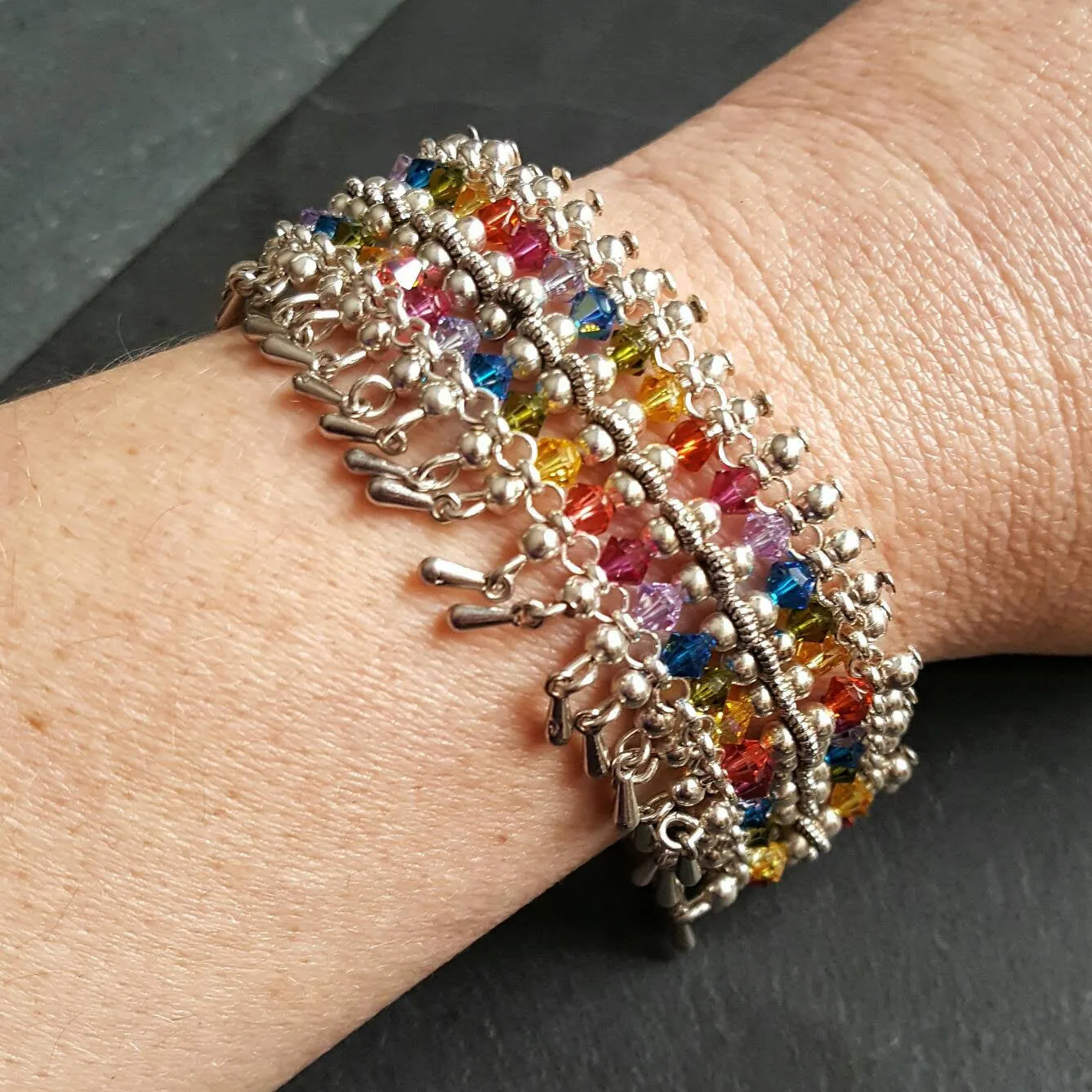 Rainbow Crystal Bracelet LGBTQ Pride Jewelry Fantasy Jewelry