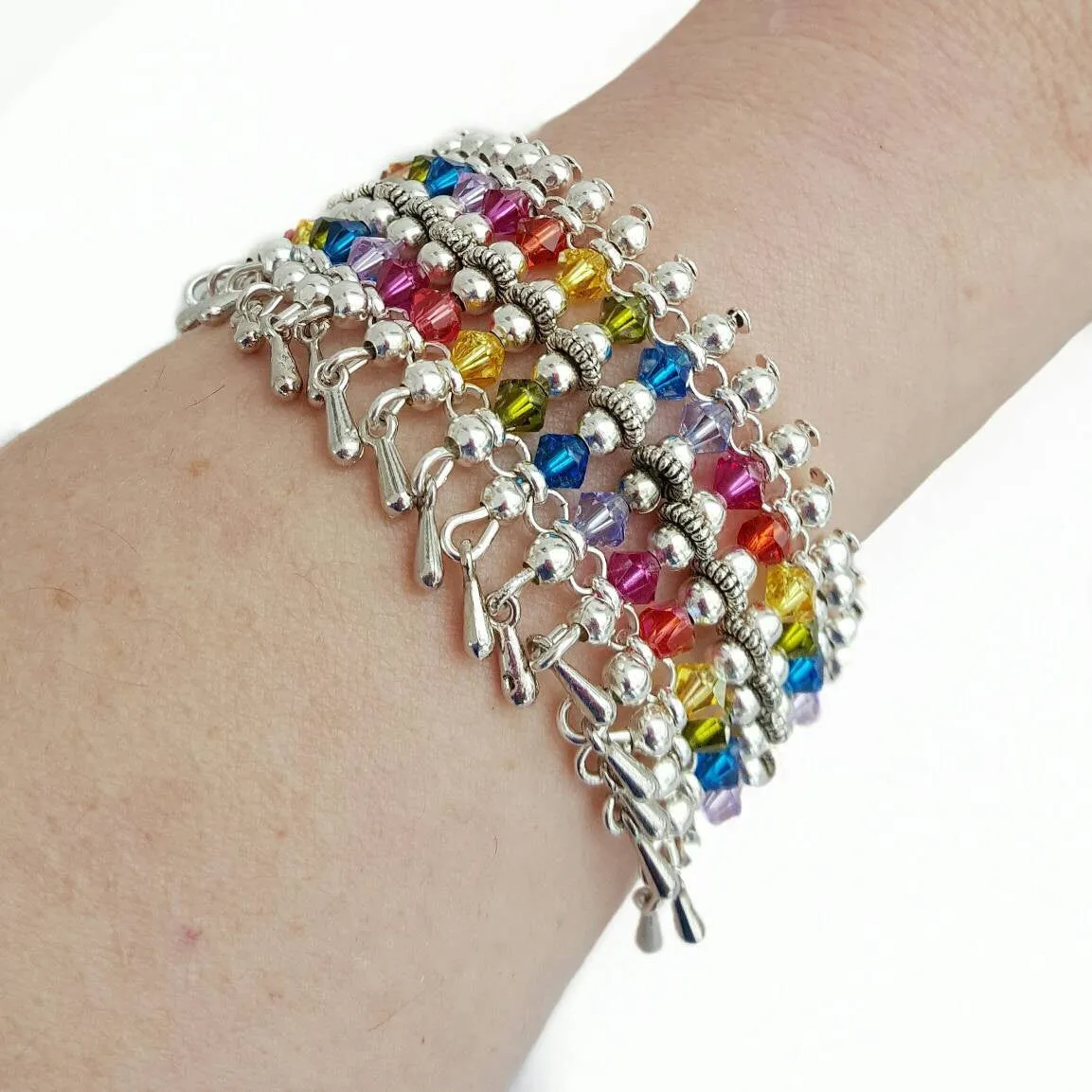 Rainbow Crystal Bracelet LGBTQ Pride Jewelry Fantasy Jewelry