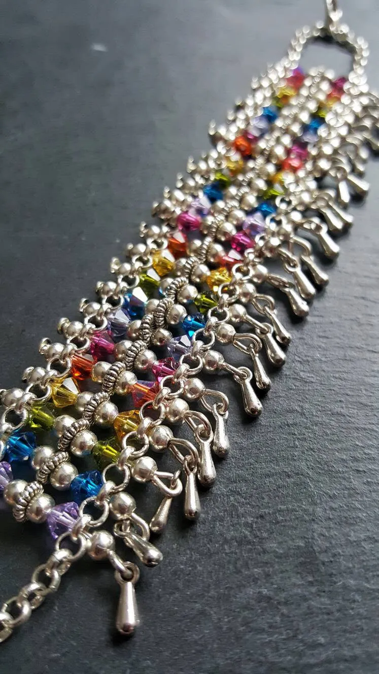 Rainbow Crystal Bracelet LGBTQ Pride Jewelry Fantasy Jewelry