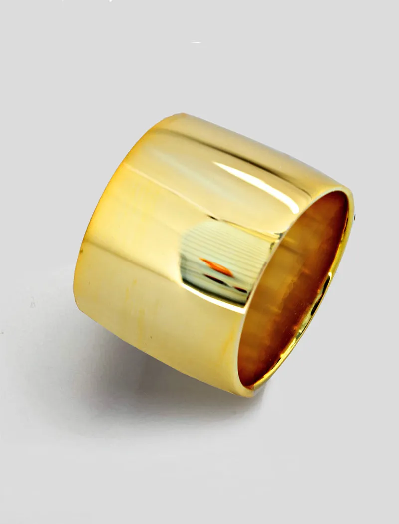 RICH Thick Cigar Band Ring | 18K Gold Over Sterling Silver