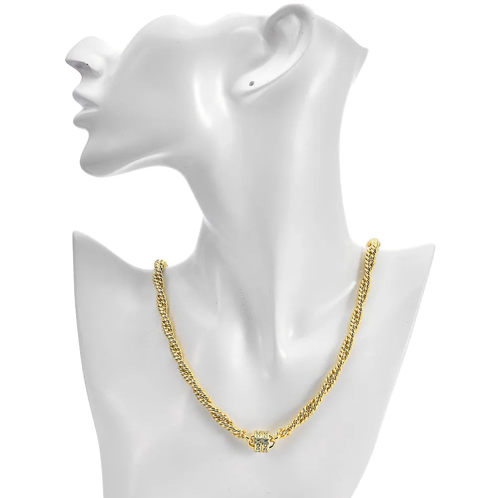 Ritzy Rope Weave Magnetic 18" Interchangeable Necklace (Goldtone)