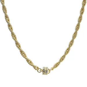 Ritzy Rope Weave Magnetic 18" Interchangeable Necklace (Goldtone)