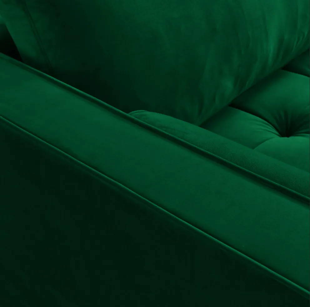 Rubeza Scott 4 Seater Left Hand Facing Chaise End Corner Sofa - Super Emerald Green