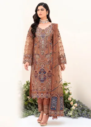 Rust Orange Organza Suit - Ramsha Minhal Collection Vol 8 - #M-808