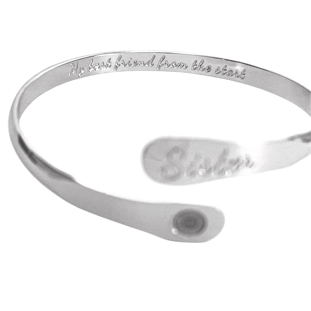 Sister Bracelets,  Engraved Bracelets My best friend from the start