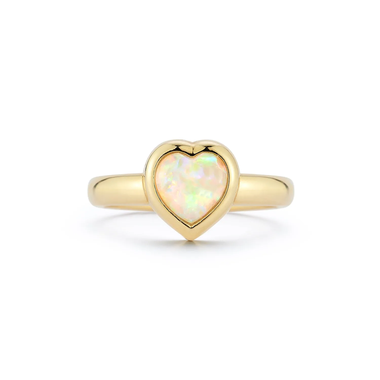 Small Australian Opal Heart Ring