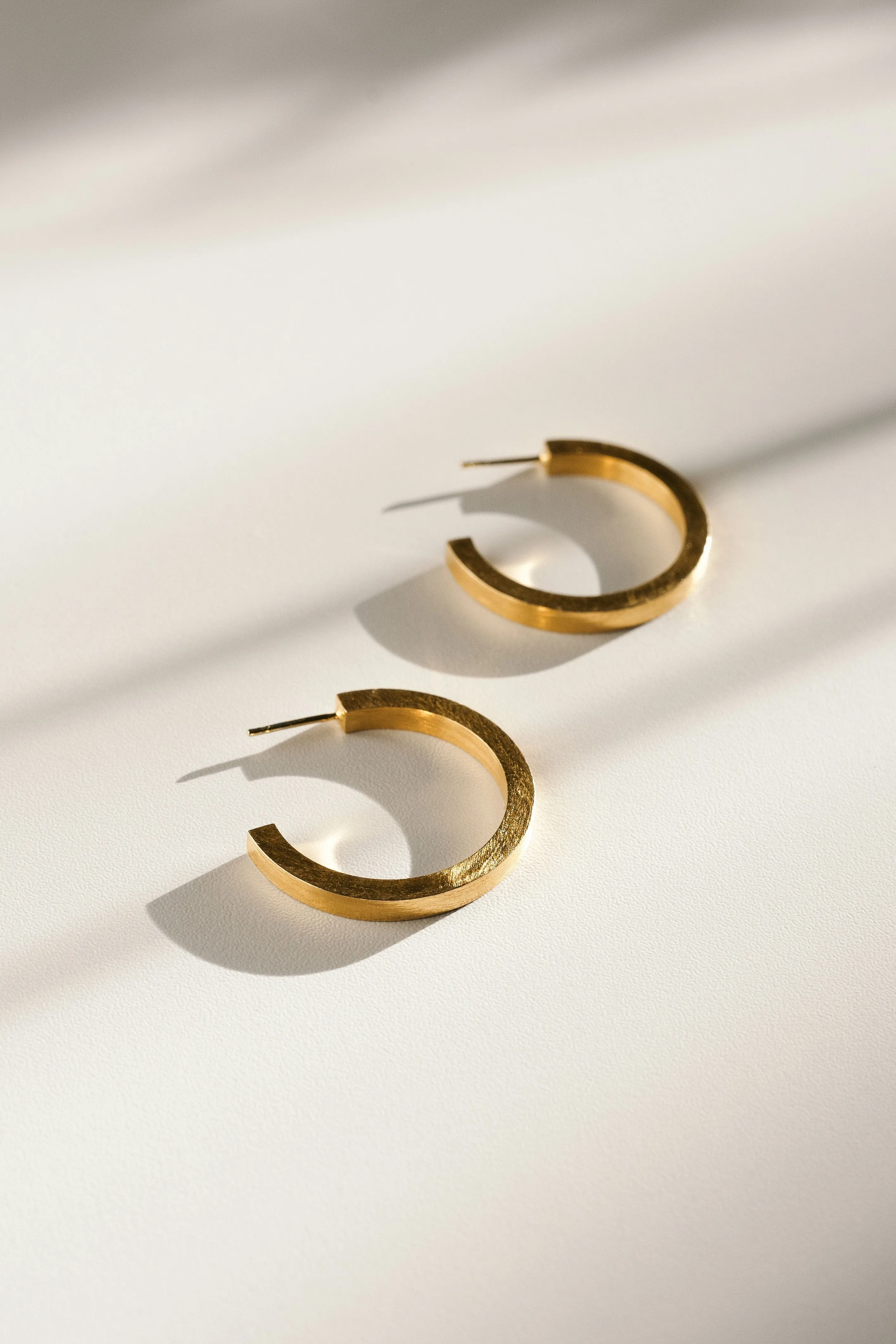 Solid Hoop Earrings - Gold Plated