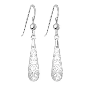 Sterling Silver Filigree Teardrop Earrings