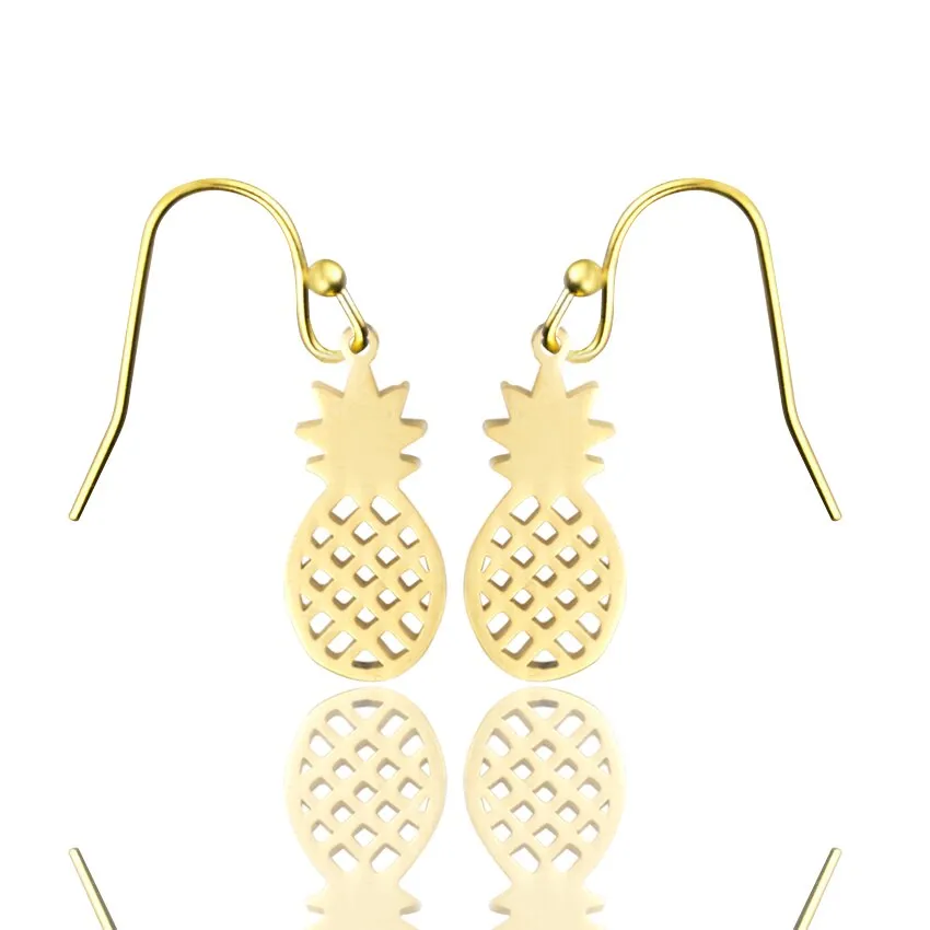 Summer Style Pineapple Earrings Silver Color Small