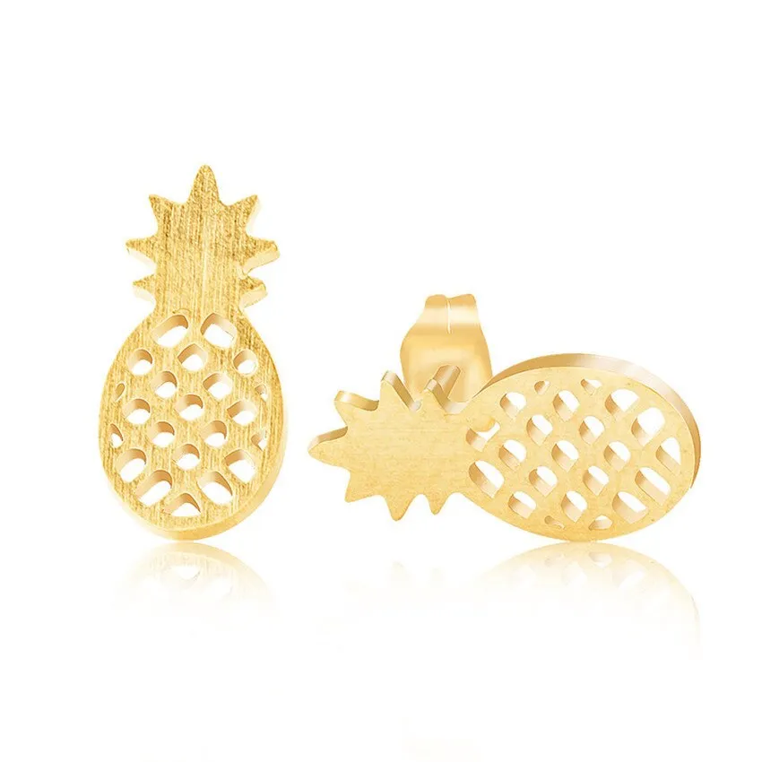 Summer Style Pineapple Earrings Silver Color Small