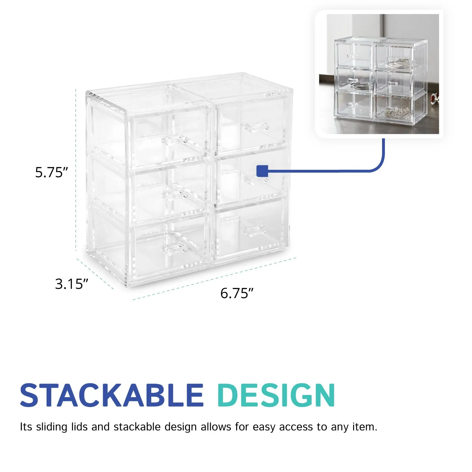 Upright 6-Drawer Chest (Stackable)