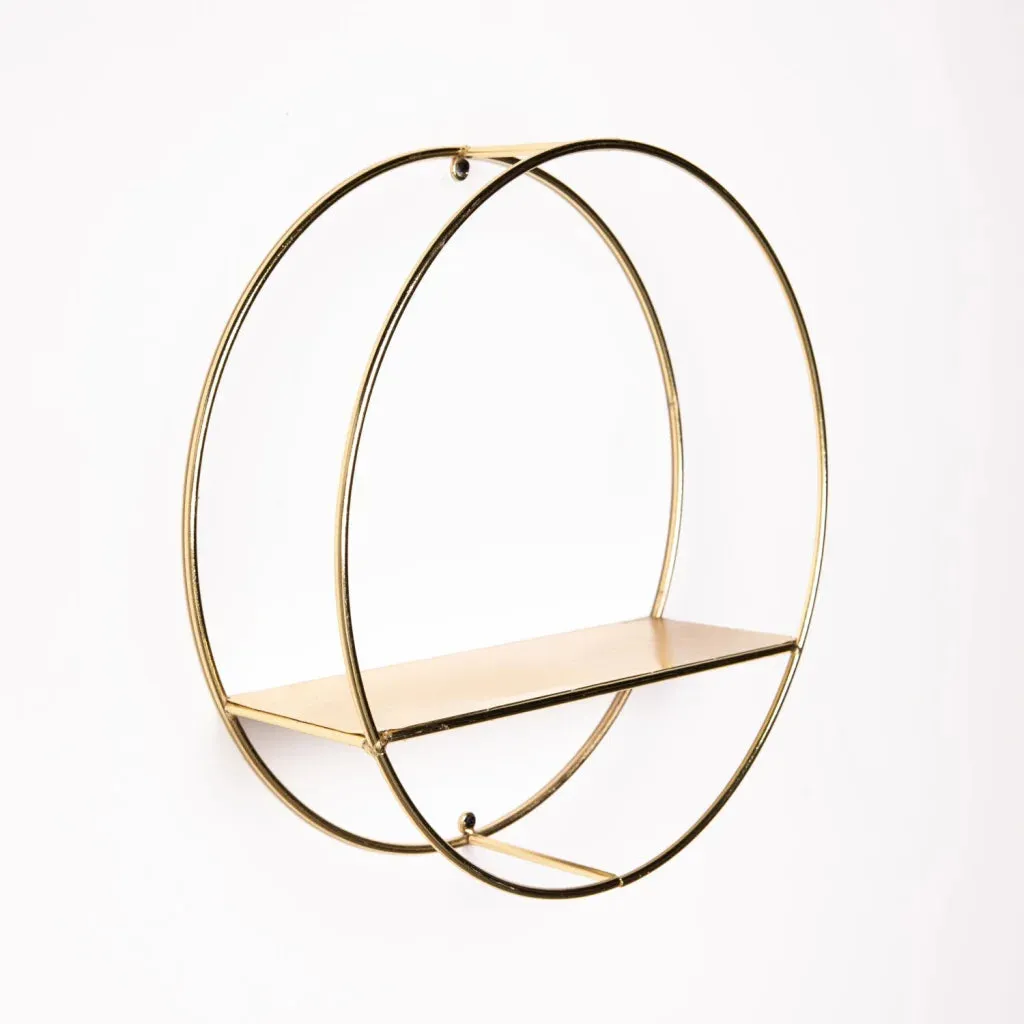 WALL SHELF - GOLD CIRCLE WITH SHELF