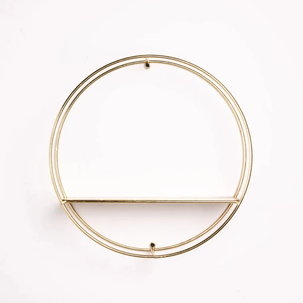 WALL SHELF - GOLD CIRCLE WITH SHELF