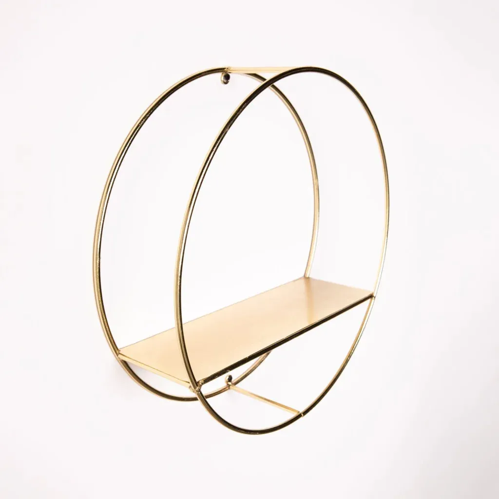 WALL SHELF - GOLD CIRCLE WITH SHELF